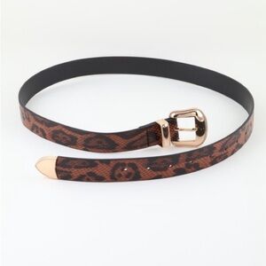 Gold Buckle Leopard Belt